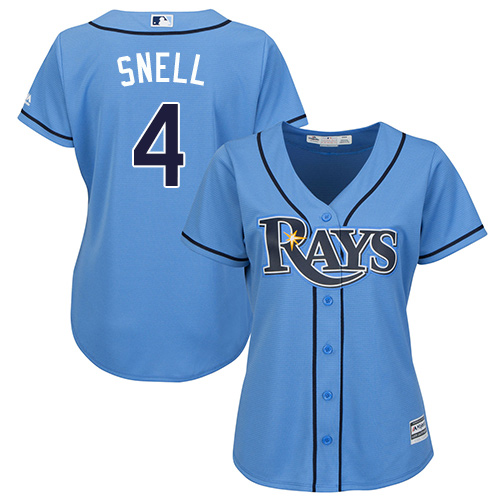Rays #4 Blake Snell Light Blue Alternate Women's Stitched MLB Jersey